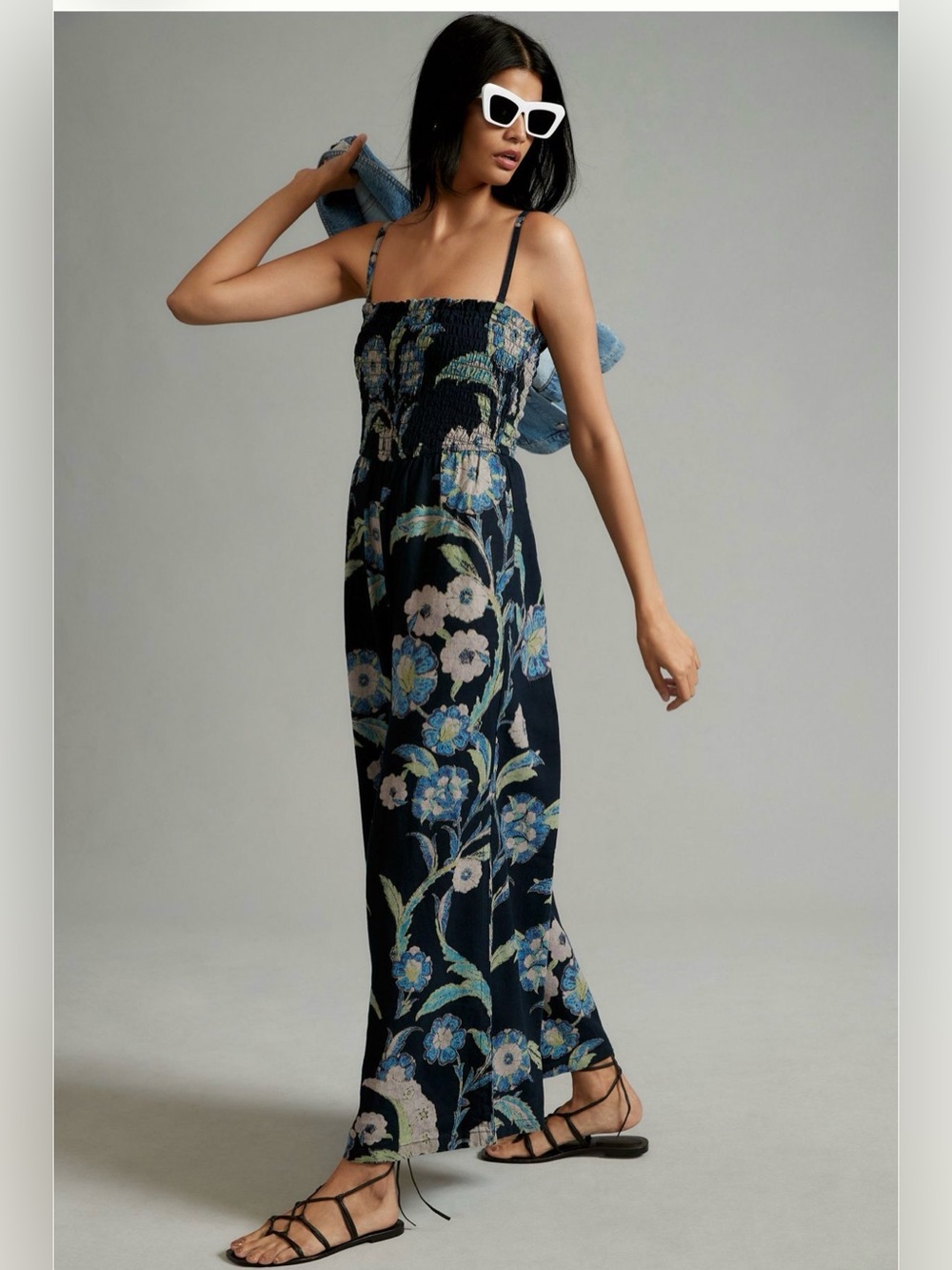 Pilcro Floral Wide Leg Jumpsuit- Size Large